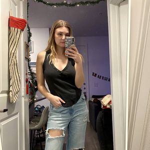 Urban Outfitters Button V-Neck Tank Top (M)